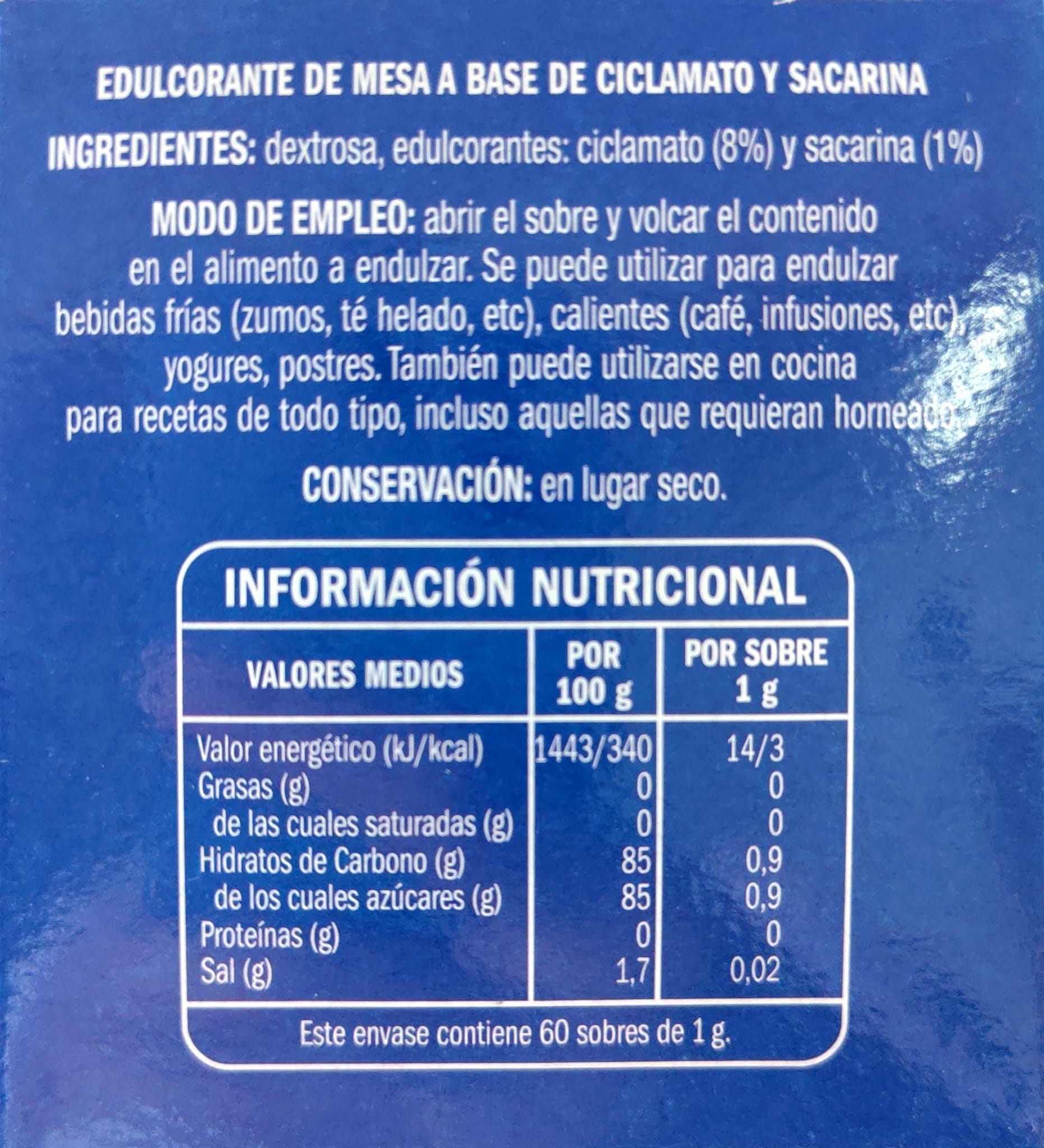 Edulcorante de mesa