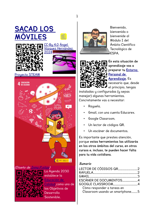 Portada de los apuntes de la SdA Sacad los móviles.