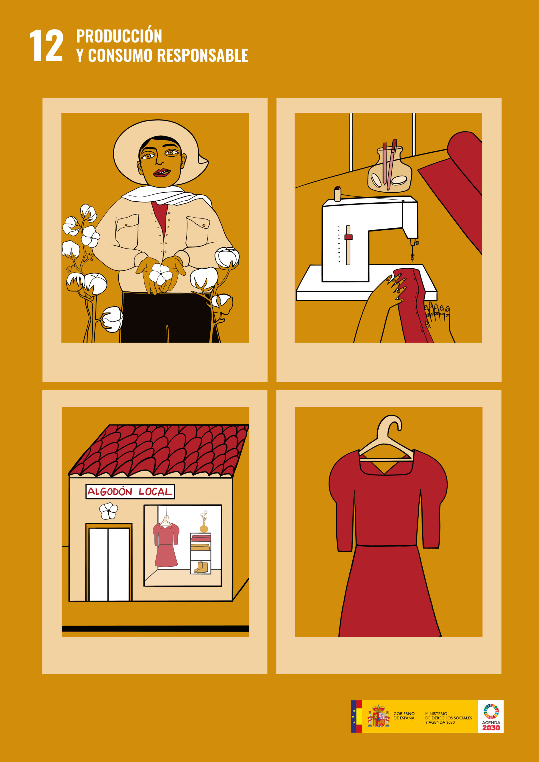 Diseño de Inma Pnitas para el ODS 12 (producción y consumo responsable). 