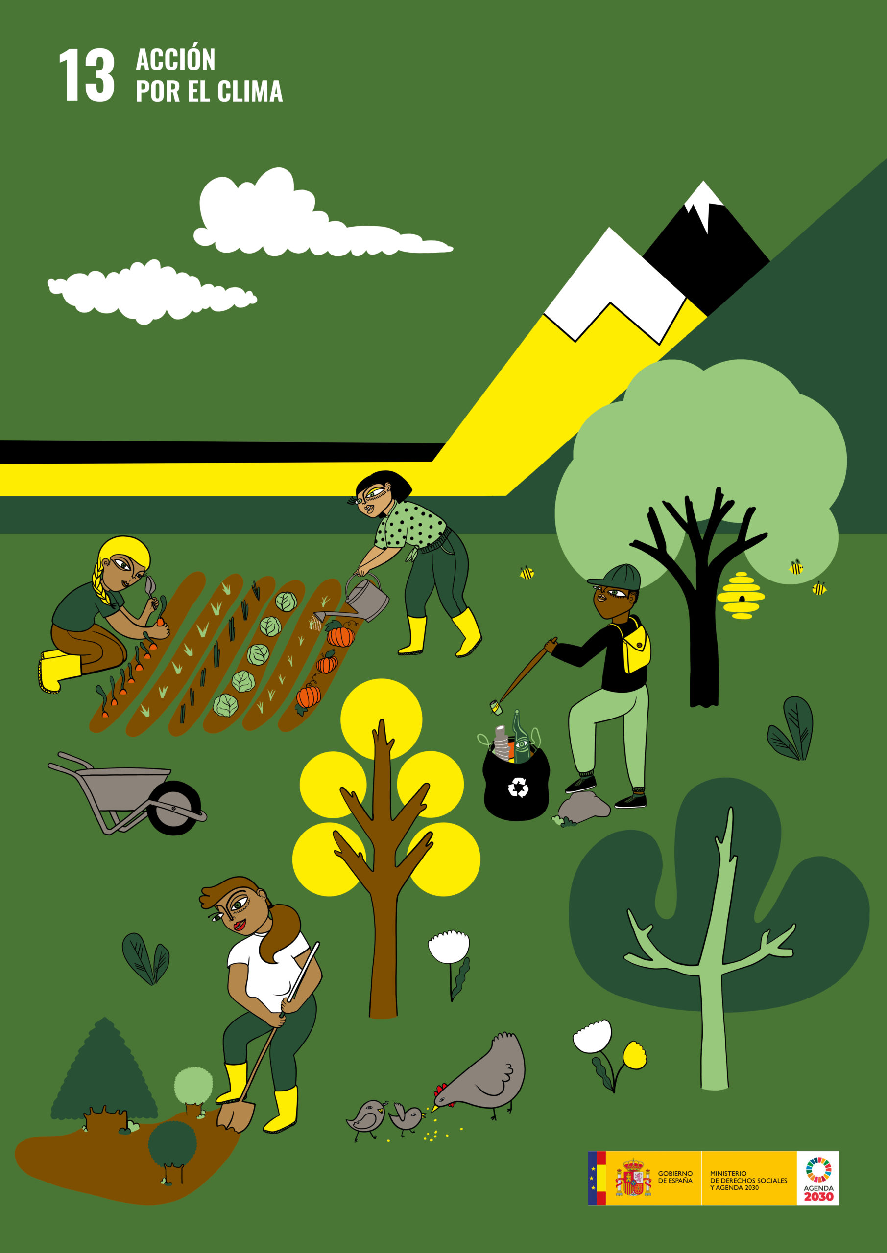 Cartel de Inma Pnitas dedicado al ODS 13: Acción por el clima.