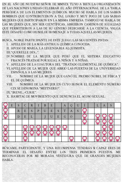 Imagen del crucigrama a resolver