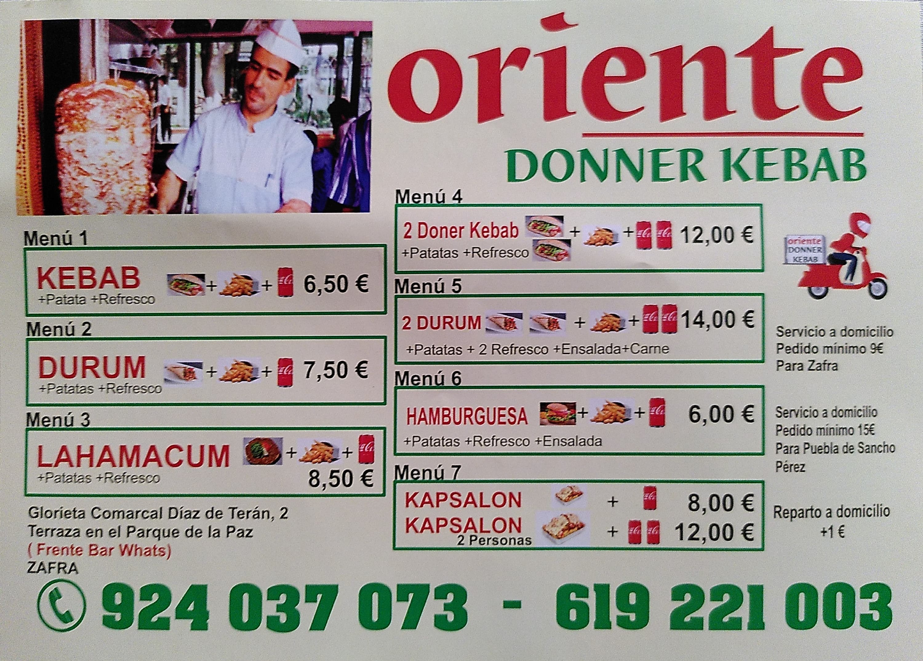 Oriente: menús