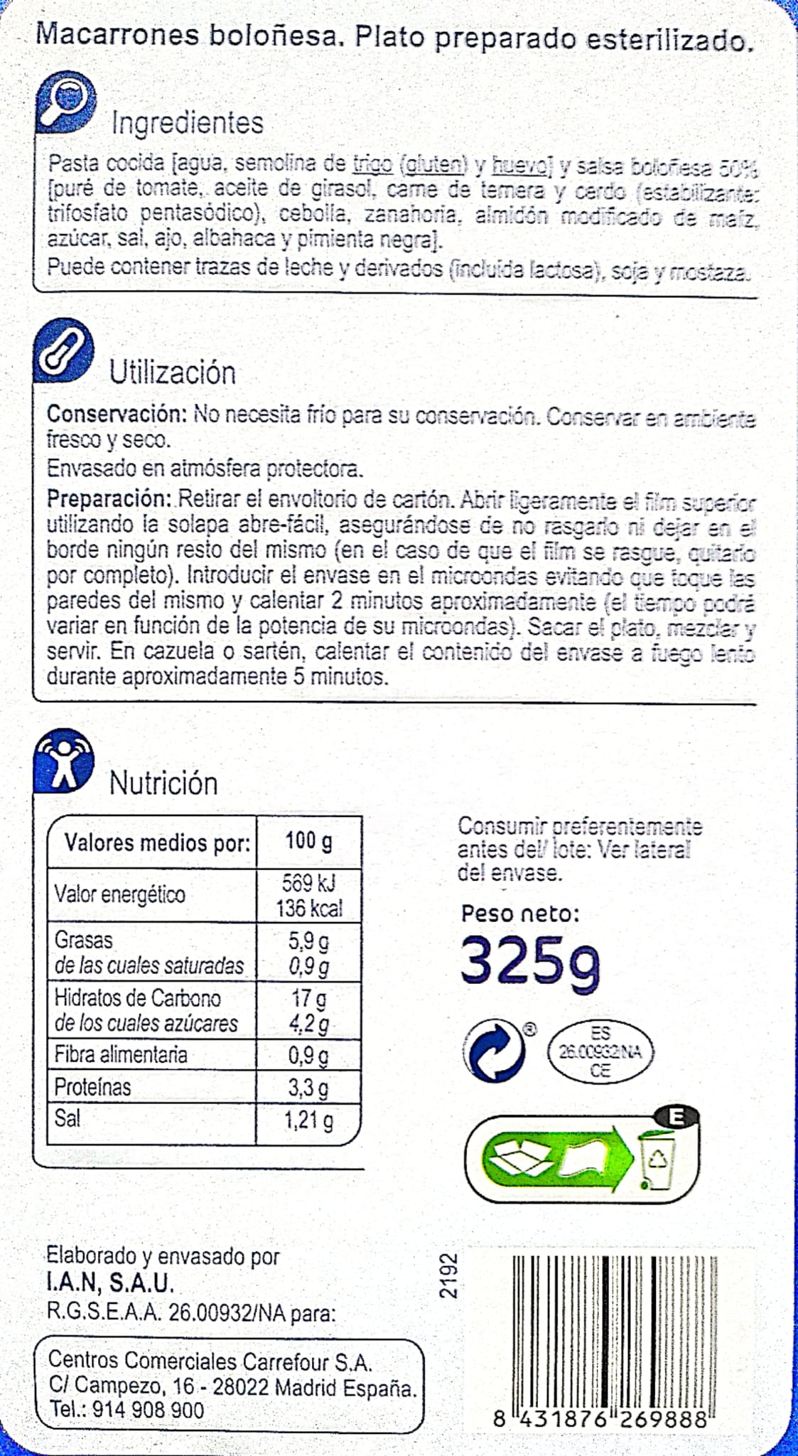 Macarrones a la Boloñesa